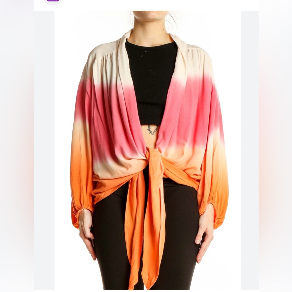 Young Fabulous & Broke Carmen Orange Pink Ombré Wrap Top XS